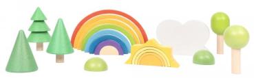 Regenbogenland mit Sonne und Bäumchen 21Teile